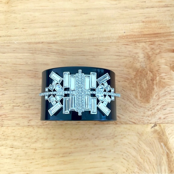 Rhinestone art deco style dressy cuff bracelet Lia Sophia - Picture 4 of 4